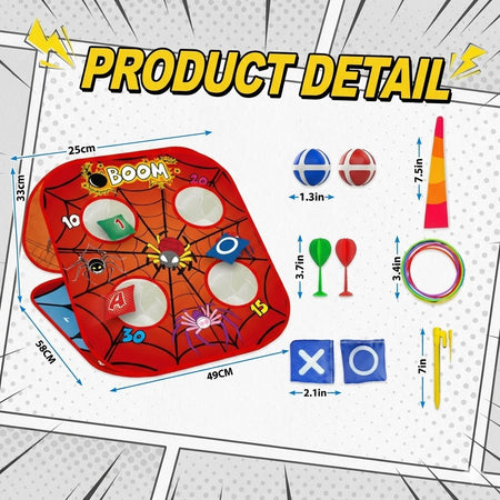 3-in-1 Spider Bean Bag Toss Game for Kids