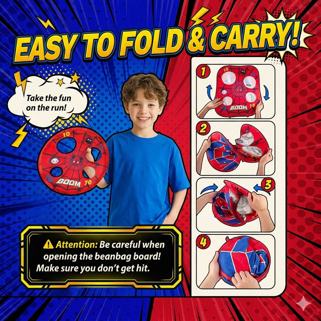 3-in-1 Spider Bean Bag Toss Game for Kids