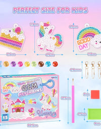 5 PCS DIY Arts Crafts Diamond Painting Kit for Kids | Gem Art Keychains
