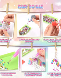 5 PCS DIY Arts Crafts Diamond Painting Kit for Kids | Gem Art Keychains

