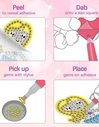 5 PCS DIY Arts Crafts Diamond Painting Kit for Kids | Gem Art Keychains
