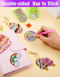 5 PCS DIY Arts Crafts Diamond Painting Kit for Kids | Gem Art Keychains
